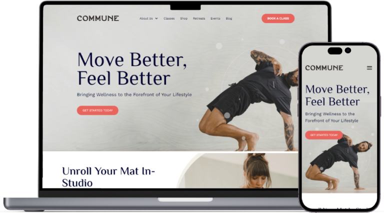 Commune Yoga website preview