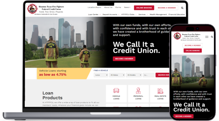 Houston Texas Fire Fighters Federal Credit Union website preview