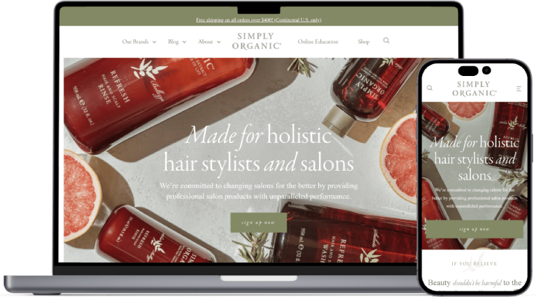 Simply Organic Beauty website preview