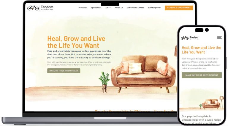 Tandem Psychology website preview
